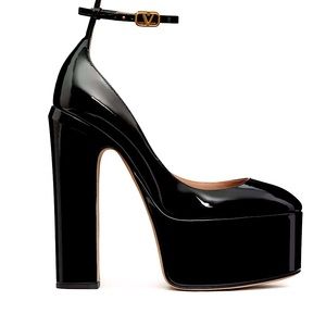 VALENTINO TAN-GO PLATFORM PUMP IN PATENT LEATHER 155 MM